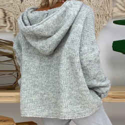 Women Casual Solid Shift Knitted Cardigan